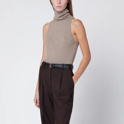 Almada Label Vida Top In Beige Organic Cashmere In Sand