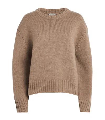 Almada Label Wool-cashmere Crew-neck Sweater In Brown