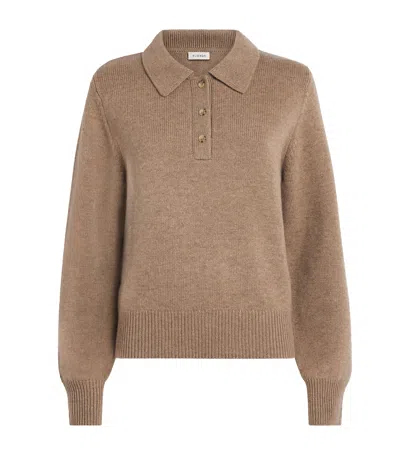 Almada Label Wool-cashmere Polo Sweater In Brown