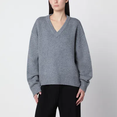Almada Label Yara Grey Cashmere And Merino Wool Sweater In Gray