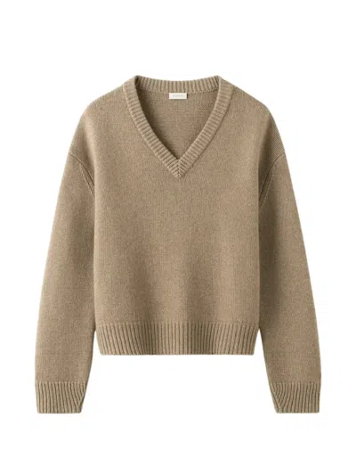 Almada Label Yara V-neck Knitted Sweater In Green