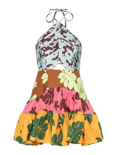 Almais Poppy Spliced Mini Dress In Multicolour