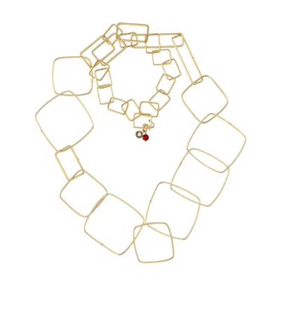 Almala Collana Geometric Ottone E Pietre  Àlmala In Gold