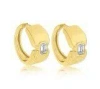 Almasika 18k Yellow Gold And Diamond Adire Huggie Hoop Earrings
