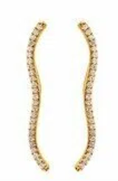 Almasika 18k Yellow Gold Berceau Pave Diamond Earrings