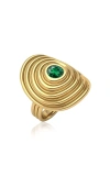 ALMASIKA 18K YELLOW GOLD UNIVERSUM RING WITH COLORED CENTER STONE