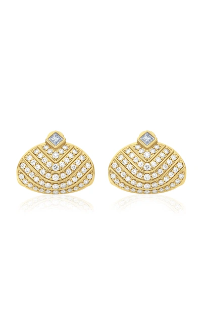 Almasika 18k Yellow Gold Veni Diamant Pave Huggie Earrings