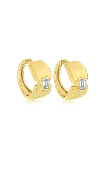 Almasika Adire 18k Yellow Gold Diamond Huggie Earrings