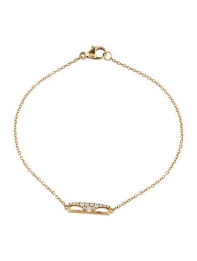 Pre-owned Almasika Diamond Bar Bracelet, 6.25" In Multicolor