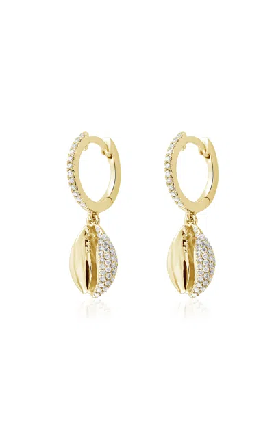 Almasika Le Cauri Endiamante 18k Yellow Gold Diamond Huggie Earrings