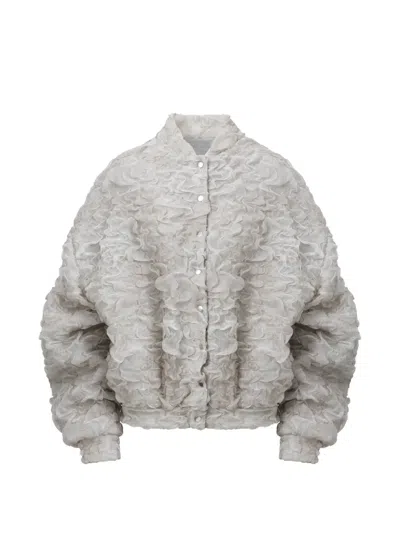 Almaz Avenue Ruffled Bomber Jacket In Multi