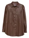 Almaz Button-fastening Leather Shirt In Brown