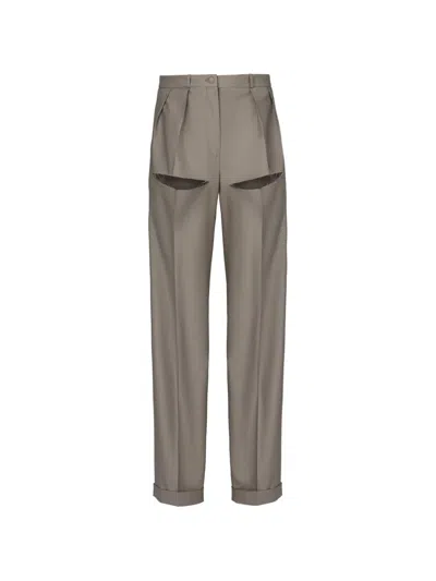 Almaz Classic Cut-out Pleated Trousers In Gray
