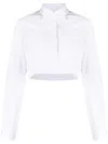 Almaz Cropped Cotton Shirt In White