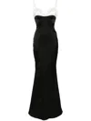 Almaz Satin-abendkleid Mit Corsage In Schwarz