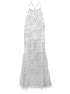 Almaz Fringe Siren Dress In Silver