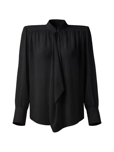 Almaz Hit The Trail Gathered Draped Blouse In Black