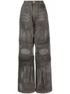 Almaz Knee-pad Biker Jeans In Grey