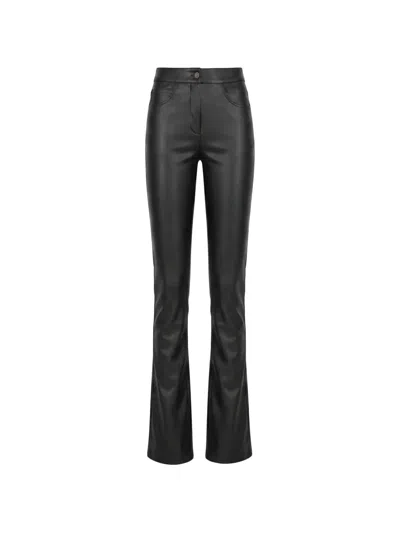 Almaz Lace-insert Zip-detail Trousers In Black