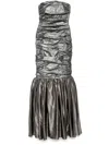 Almaz Metal Siren Gown In Silver