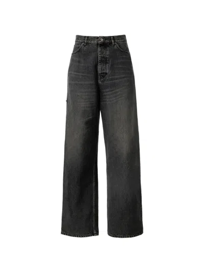 Almaz Off Duty Faded Wide-leg Jeans In Black