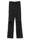 Almaz Pinstripe Knee-split Trousers In Black