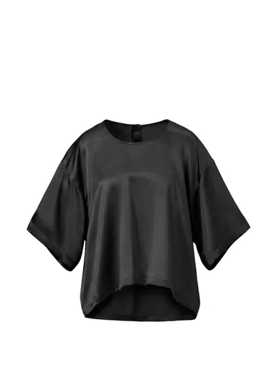 Almaz Satin-finish High-low Top In Black