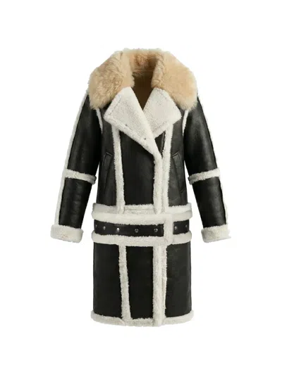 Almaz Sheriff Shearling Coat In Black