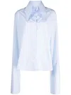 Almaz Split-detail Poplin-cotton Shirt In Blue