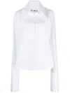 Almaz Ribbed Button-up Shirt In White