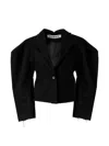 Almaz Structured Raw-edge Blazer In Black