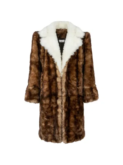 Almaz Whiskey Notch-lapel Fur Coat In Multi