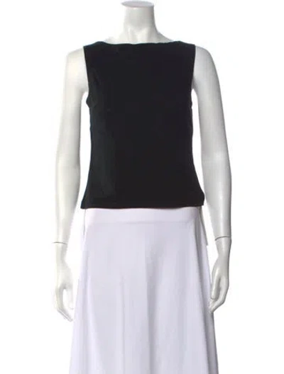 Pre-owned Almina Concept Bateau Neckline Sleeveless Top In Black