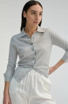 Almina Concept Button Up Knit Top In Grey