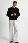 Almina Concept Button Up Wool Cropped Cardigan In Black