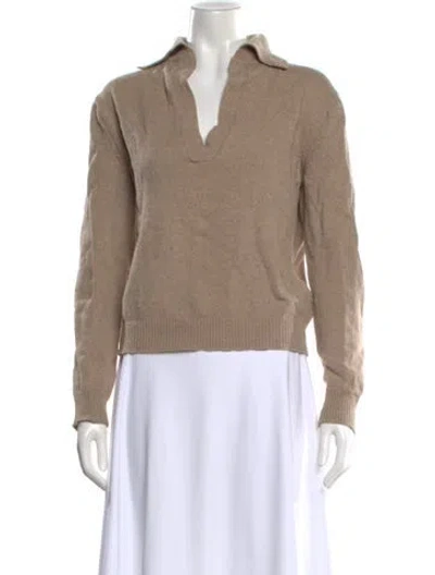 Pre-owned Almina Concept Cashmere V-neck Sweater In Neutrals
