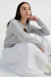 Almina Concept Classic Crew Wool Cardigan In Light Grey