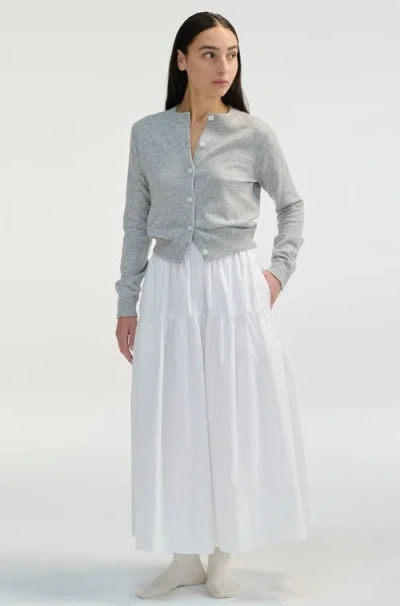 Almina Concept Cotton Midi Length Skirt In White