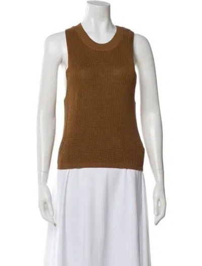 Pre-owned Almina Concept Crew Neck Sleeveless Top In Brown
