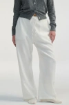 Almina Concept Front Tie Linen Pants In White