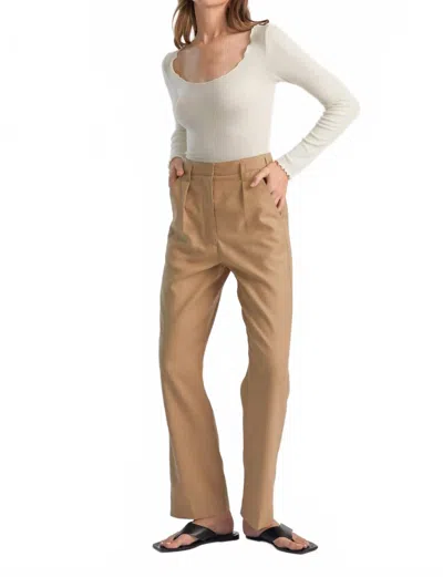 Almina Concept High Waisted Straight Leg Trousers In Brown