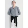 Almina Concept Lightweight Wool Polo In Gray