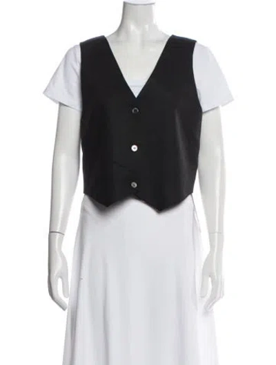 Pre-owned Almina Concept Linen Vest In Black