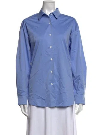 Pre-owned Almina Concept Long Sleeve Button-up Top In Blue