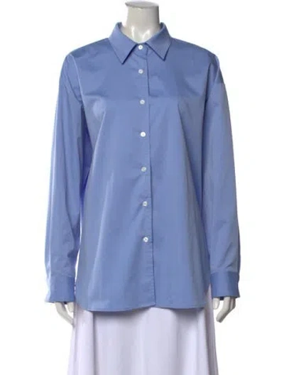 Pre-owned Almina Concept Long Sleeve Button-up Top In Blue