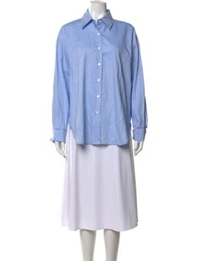 Pre-owned Almina Concept Long Sleeve Button-up Top In Blue
