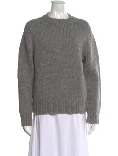 Pre-owned Almina Concept Merino Wool Crew Neck Sweater In Grey