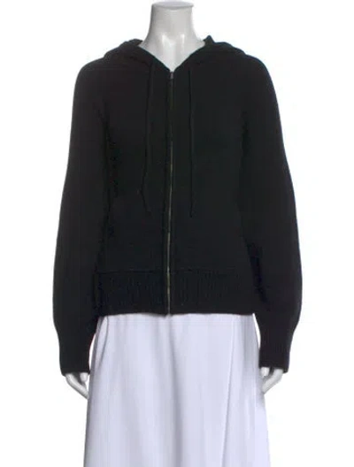 Pre-owned Almina Concept Merino Wool Open Front Sweater In Black