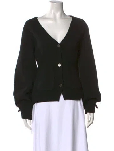 Pre-owned Almina Concept Merino Wool V-neck Sweater In Black