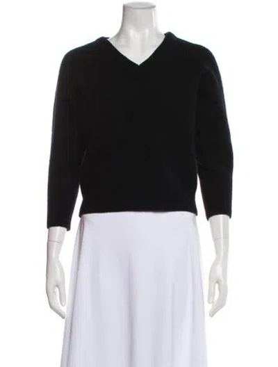 Pre-owned Almina Concept Merino Wool V-neck Sweater In Black